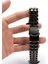 Apple Watch 9 41MM Kordon Mat Parlak Şerit Bakla Desenli KRD54 Siyah 3