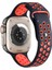 Apple Watch 4 5 42MM Kordon Delikli Çift Renk 2023 Seri Silikon Siyah 2