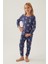 Lacivert Kız Çocuk Pijama Takımı 2