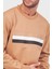 Şeritli Organik Pamuklu Bisiklet Yaka Relaxed Fit Sweat Erkek Sweat 50501498 260 2