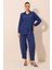 Saks Renkli Kadın Oversize İkili Takım %70 Viskon %30 Keten Şık ve Rahat Tasarım 1