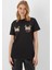 Pamuk Siyah Noel Temalı Payetli Kadın T-Shırt 1