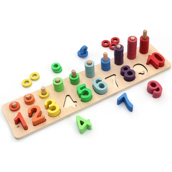 Hamaha Wooden Toys Doğal Ahşap Eğitici Oyuncak Logaritmik Sayı Dizilişleri HMH-001