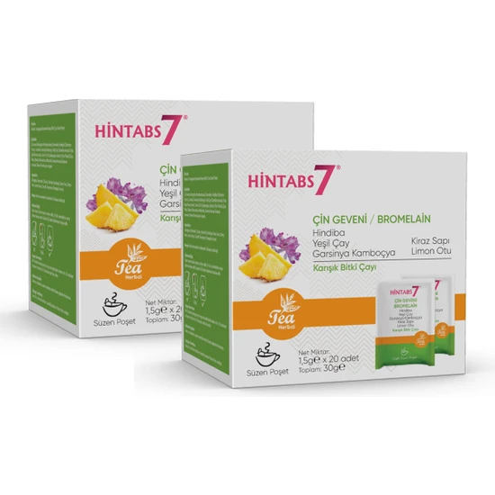 Hintabs 7 Astragalus Bromelain Karışık Bitki Çayı Ananas Özü Çin Geveni 2'li Set