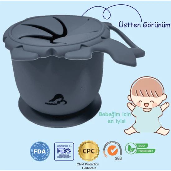 Momia Bebek Silikon Beslenme Atıştırmalık Kabı - Sağlıklı ve Renkli!