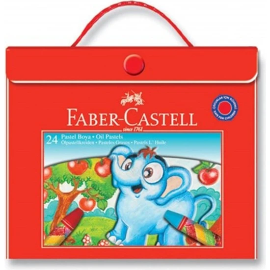 Faber Castell Plastik Çantalı 24 Renk Pastel Boya