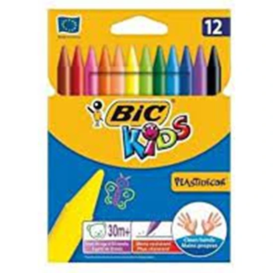 Bic Kids Plastidecor Silindir Mum Boya Kalemi 12 Renk