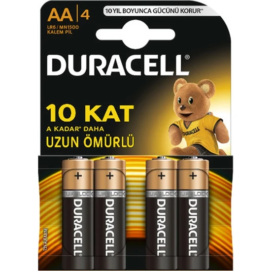 Duracell Alkalin AA 1.5V Kalem Pil 4'lü