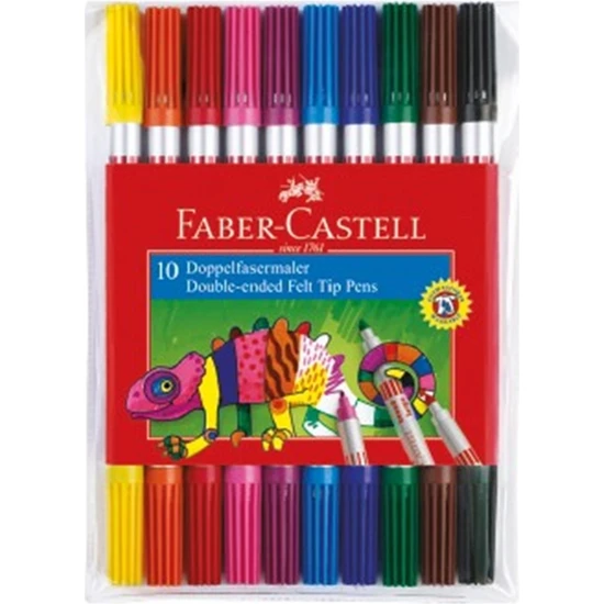 Faber Castell Çift Uçlu Keçeli Kalem 10 Renk