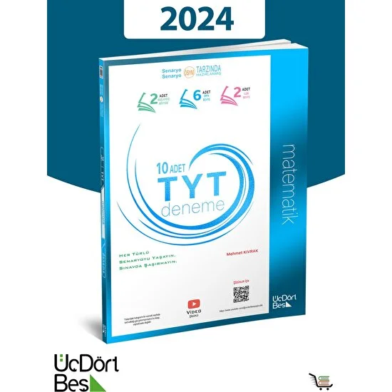 ÜçDörtBeş Yayınları 2024 Model TYT 10'lu Matematik Denemesi