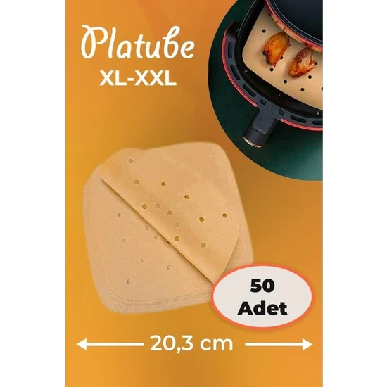 Platube Pişirme Kağıdı 50 Adet Kare Delikli Airfryer Yagli Kagit Xiaomi Philips Tüm Markalara Uyumlu
