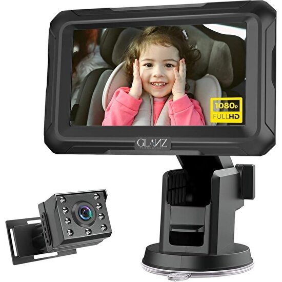 Glanz Araç Içi Çocuk Bebek Kamerası Full Hd 1080P Gece Görüşü Özellikli Kamera Çocuk Bebek Aynası
