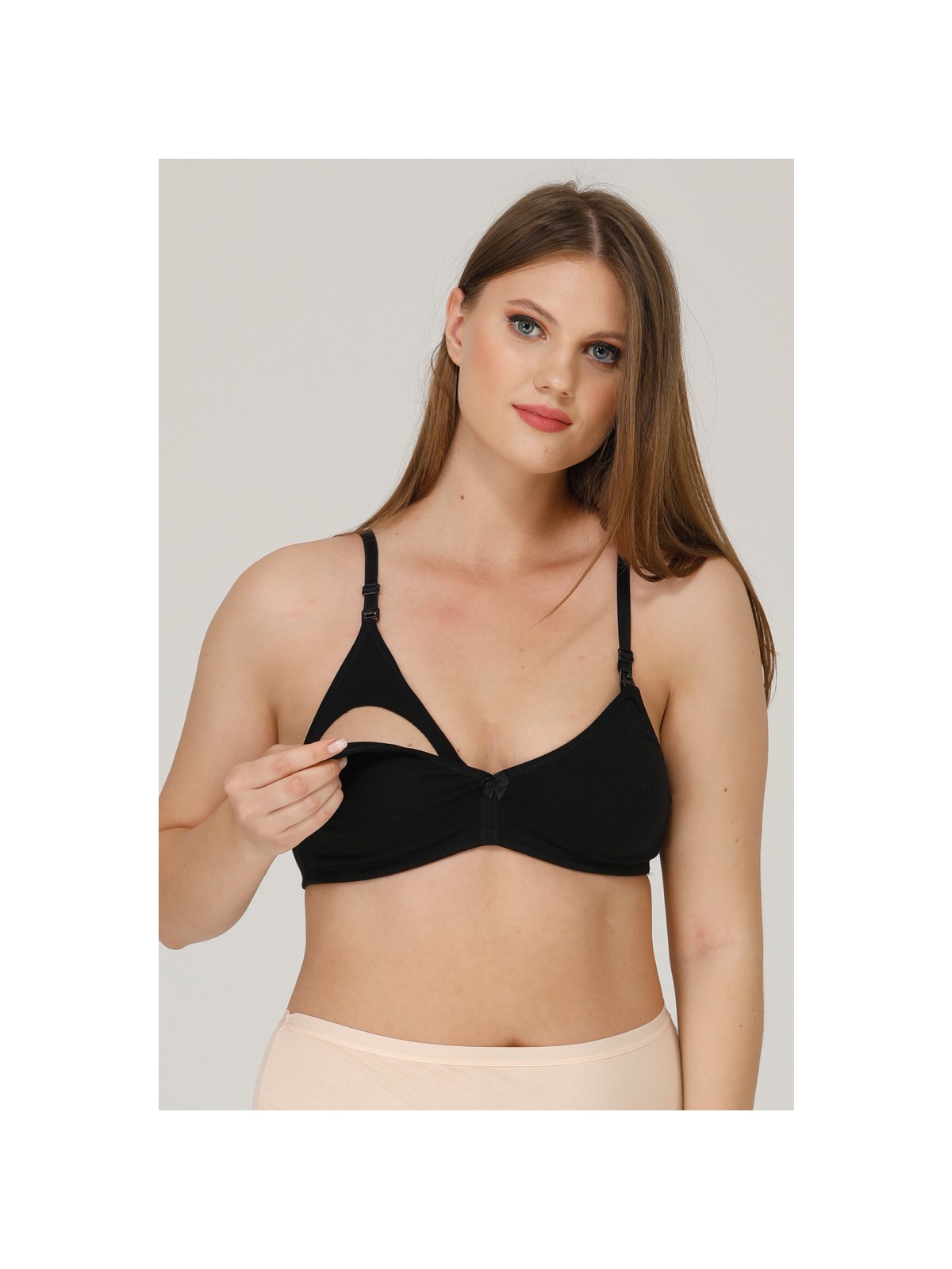 Parlingerie Emzirme Sütyeni Kapsız Penye Ten - Görsel 3