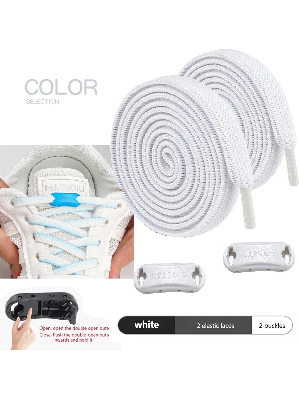 SRTfootcare Srtfootcare Tak Bırak Yeni Nesil Kilitli Elastik Ayakkabı Bağcığı, Tak Bırak Akıllı Lastik Bağcık 1 Çift - Görsel 4