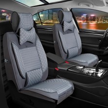 Asya Seat Ateca Uyumlu Yarı Deri Oto Koltuk Kılıfı Ön/arka Tam Set (Aqua Seri) Füme