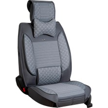 Asya Seat Ateca Uyumlu Yarı Deri Oto Koltuk Kılıfı Ön/arka Tam Set (Aqua Seri) Füme