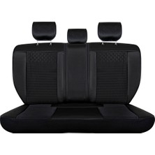 Asya seat Cordoba Uyumlu Yarı Deri Oto Koltuk Kılıfı Ön/arka Tam Set (Aqua Seri) Siyah