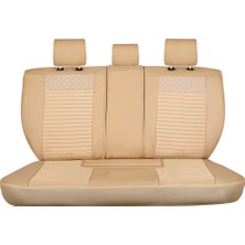 Asya Seat Ateca Uyumlu Yarı Deri Oto Koltuk Kılıfı Ön/arka Tam Set (Aqua Seri) Bej