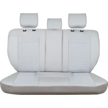 Asya seat Leon Uyumlu Yarı Deri Oto Koltuk Kılıfı Ön/arka Tam Set (Aqua Seri) Gri