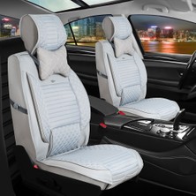 Asya seat Toledo Uyumlu Yarı Deri Oto Koltuk Kılıfı Ön/arka Tam Set (Aqua Seri) Gri