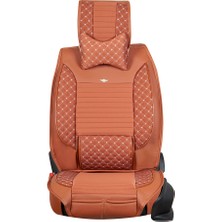 Asya seat Cordoba Uyumlu Yarı Deri Oto Koltuk Kılıfı Ön/arka Tam Set (Aqua Seri) Tarçın