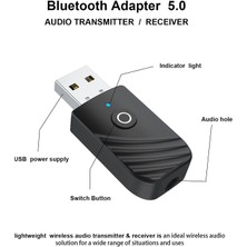 Talent 3 In 1 Bluetooth 5.0 Ses Alıcısı Verici Rca 3.5mm Aux Jack Stereo USB Kablosuz Adaptör Tv Pc Için Araç Kiti Mp3 (Yurt Dışından)