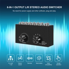 Talent 6 In 1 Out L / R Stereo Ses Değiştirici, Sessiz Düğmeli Taşınabilir Rca Stereo Ses Anahtarı Ses Dağıtıcı (Yurt Dışından)
