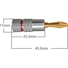 Talent 20 Adet Muz Konnektörü 24 K Altın Kaplama 4.5 mm Muz Fişi Ses Jakı Hoparlör Fişleri Için Vidalı Kilit Siyah + Gümüş (Yurt Dışından)