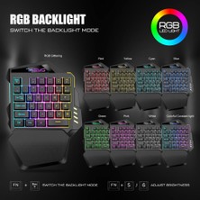 Talent Bir El Mekanik Kablosuz Oyun Klavyesi Rgb Arkadan Aydınlatmalı Pc Gamer Için Taşınabilir Mini Klavye Oyun Denetleyicisi (Yurt Dışından)