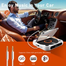 Talent Taşınabilir CD Çalar Bluetooth Hoparlör,led Ekran, Stereo Çalar, Fm Radyolu Duvara Monte Edilebilir CD Müzik Çalar-Siyah (Yurt Dışından)