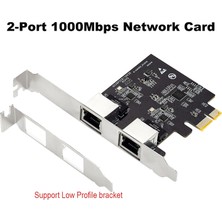 Talent Pcıe Çift Gigabit Ethernet Denetleyici Kartı RTL8111H Cips Sunucu Ağı 2 RJ45 Bağlantı Noktası Lan Adaptörü Zcard 10/100/1000 Mbps (Yurt Dışından)