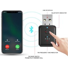 Talent Araba Bluetooth 5.1 Fm Verici Alıcı Handsfree Çağrı Mini USB Bluetooth Araç Kiti Otomatik Kablosuz Araç Ses Adaptörü (Yurt Dışından)