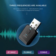 Talent Araba Bluetooth 5.1 Fm Verici Alıcı Handsfree Çağrı Mini USB Bluetooth Araç Kiti Otomatik Kablosuz Araç Ses Adaptörü (Yurt Dışından)