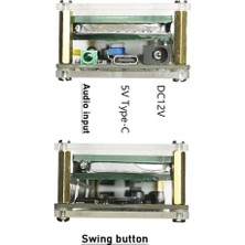 Talent VFD2515 Müzik Spektrumu Saat Ekran Ses Kontrolü Seviye Göstergesi Ritim Analiz Cihazı Vu Metre USB Type-C 5V 12V (Yurt Dışından)