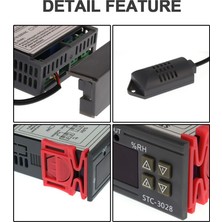 Talent Dc 12 V Çift Dijital Termostat Sıcaklık Nem Kontrol Termometre Higrometre Kuluçka Denetleyicisi STC-3028 (Yurt Dışından)
