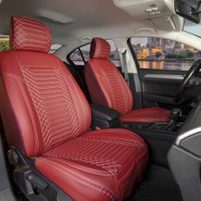 AG Store Mercedes E Serisi Uyumlu Deri Oto Koltuk Kılıfı Ön-Arka 5li Set Special Seri Kırmızı