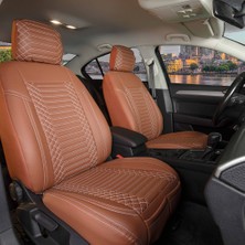 AG Store 
opel Astra H Hb Uyumlu Deri Oto Koltuk Kılıfı Ön-Arka 5li Set Special Seri Tarçın