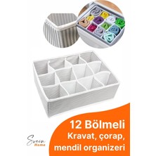 Svein 12 Bölmeli Çekmece Içi Düzenleyici Çok Amaçlı Pratik Takı Çorap Kravat Eşarp Gardrop Organizer Kutu