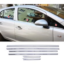 ZNZ Oto Aksesuar Opel Corsa D Krom Cam Çıtası 6 Parça 2007 Üzeri Paslanmaz Çelik Coupe