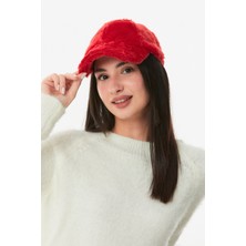 FullaModa Tüylü Arkası Ayarlanabilir Kep Şapka