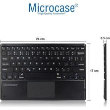 Microcase Samsung Tab A8 X207 X200 10.5 Tablet Uyumlu Bluetooth Touchpad Klavye + Standlı Kılıf - Bkk5