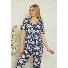 Semm Mix Lacivert Çiçekli Pijama Takımı