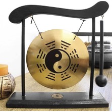 Gui Xulian Masaüstü Gong - Stand ve Tokmak ile Feng Shui Pirinç Gong Masaüstü Süslemesi, Narin Çin Ev Dekorasyonu, Sekiz Diyagram (Yurt Dışından)