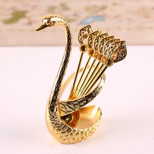 Bra2nd Swan Fruit Fork Metal Craft Seti (Yurt Dışından)