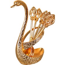 Bra2nd Swan Fruit Fork Metal Craft Seti (Yurt Dışından)