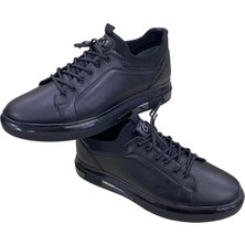 Sula Erkek Streç-Lastik Bağcıklı Deri Siyah Poli TABAN-1983-SİYAH