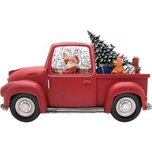 Otantik Hediye Dağıtan Noel Baba ve Köpeği Işıklı ve Müzikli Kar Küresi