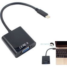 Sunshinee Usb-C Usb3.1 Tip C Adaptör Kablosu Için VGA Erkek - VGA Dişi Video Aktarım Dönüştürücü 1080P 12 Inç Için (Yurt Dışından)