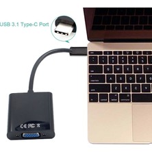 Sunshinee Usb-C Usb3.1 Tip C Adaptör Kablosu Için VGA Erkek - VGA Dişi Video Aktarım Dönüştürücü 1080P 12 Inç Için (Yurt Dışından)