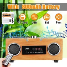 Sunshinee Kablosuz Ahşap Retro Hoparlör Radyo Subwoofer Ev Ses Sütunu Bluetooth Müzik Merkezi Desteği Usb/tf/fm (Yurt Dışından)